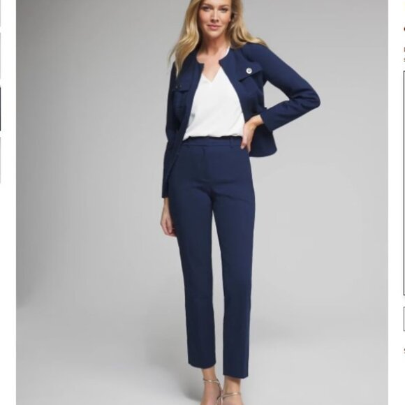 White House Black Market The Slim Ankle Navy Blue Pant Size 8s - Picture 4 of 8
